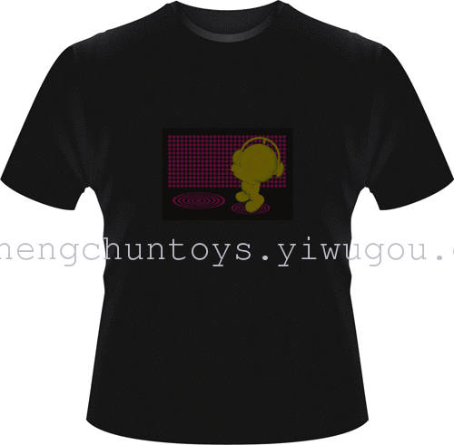 Music, voice-activated flashing t-shirt Flash t shirt clothes glow t-shirt glow KTV nightclub bar Music, voice-activated flashing t-shirt Flash t shirt clothes glow t-shirt glow KTV nightclub bar