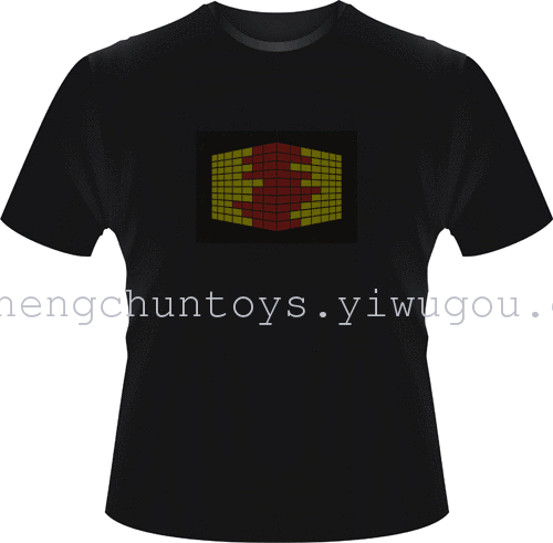 Music, voice-activated flashing t-shirt Flash t shirt clothes glow t-shirt glow KTV nightclub bar Music, voice-activated flashing t-shirt Flash t shirt clothes glow t-shirt glow KTV nightclub bar