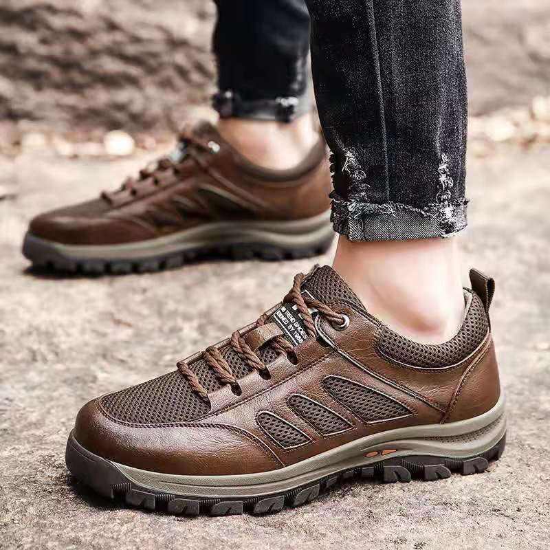 Outdoor Climbing Boots 2021 Autumn and Winter New Breathable Velvet Sport Casual Fashion Trends Leather Shoes Sneakers Men's Shoes