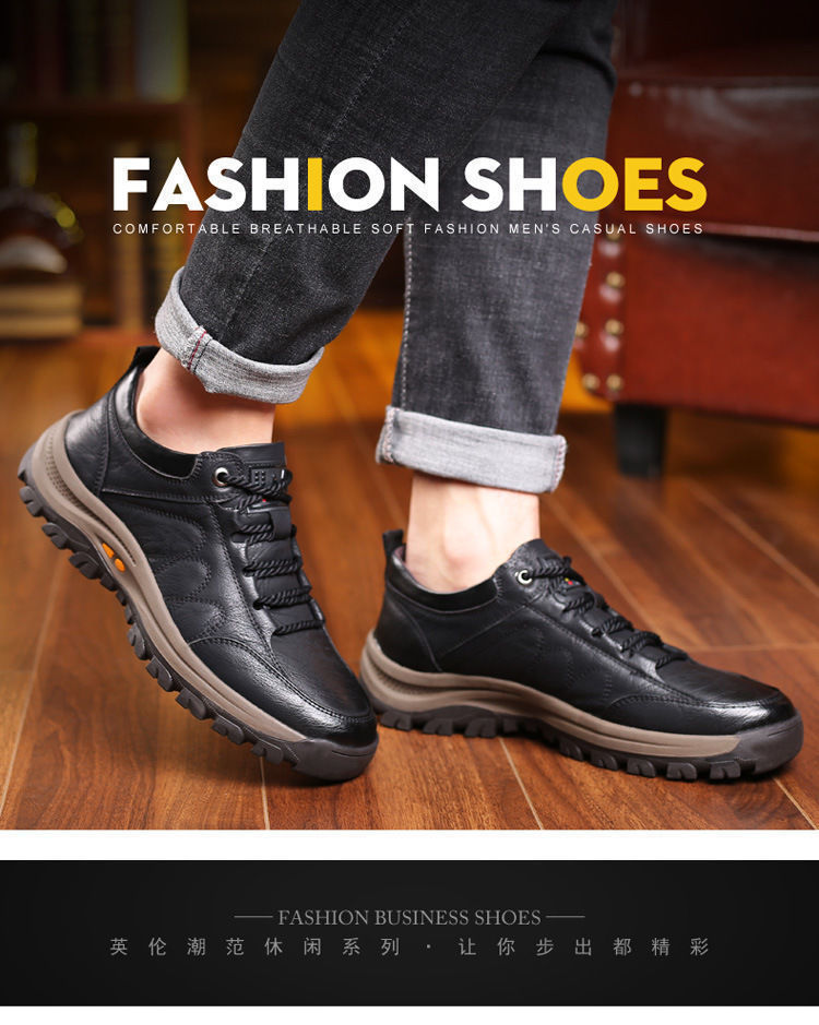 Outdoor Climbing Boots 2021 Autumn and Winter New Breathable Velvet Sport Casual Fashion Trends Leather Shoes Sneakers Men's Shoes