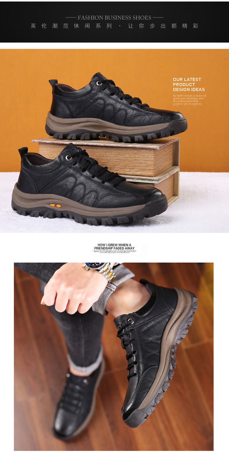 Outdoor Climbing Boots 2021 Autumn and Winter New Breathable Velvet Sport Casual Fashion Trends Leather Shoes Sneakers Men's Shoes