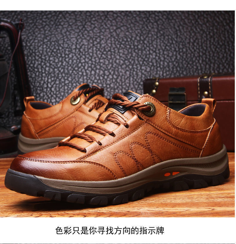Outdoor Climbing Boots 2021 Autumn and Winter New Breathable Velvet Sport Casual Fashion Trends Leather Shoes Sneakers Men's Shoes