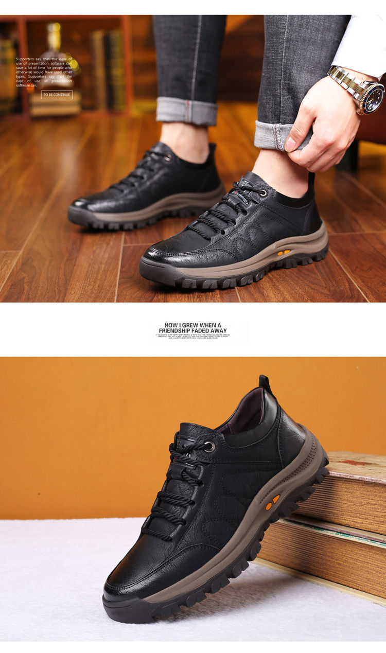 Outdoor Climbing Boots 2021 Autumn and Winter New Breathable Velvet Sport Casual Fashion Trends Leather Shoes Sneakers Men's Shoes