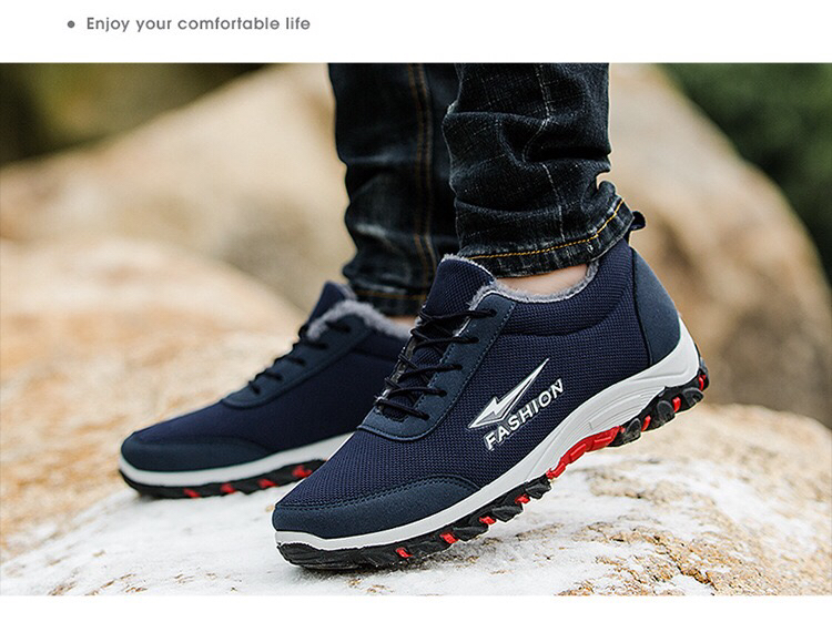 Winter Fleece-Lined Sneakers Men's Snow Boots Men's Warm Outdoor Climbing Boots Cotton Shoes Men's Light Running Winter Fleece-Lined Sneakers Men's Snow Boots Men's Warm Outdoor Climbing Boots Cotton Shoes Men's Light Running