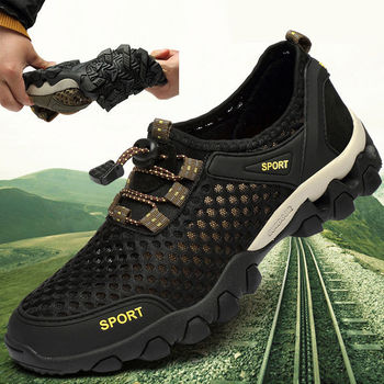 2021 Summer New Men's Shoes Mesh Sneakers Foreign Trade Thick Bottom Outdoor Climbing Bottom Casual Shoes Trend Men's Sandals