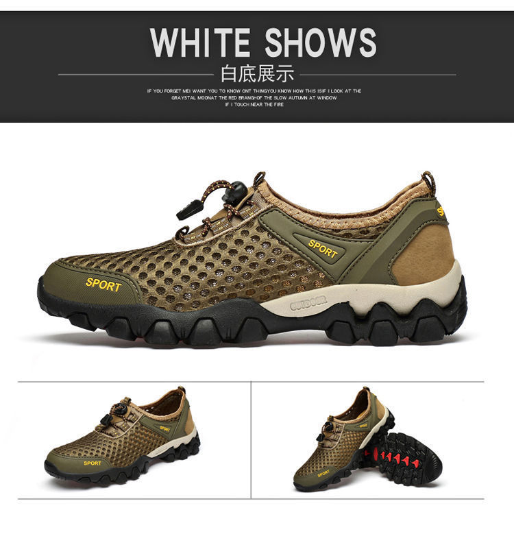 2021 Summer New Men's Shoes Mesh Sneakers Foreign Trade Thick Bottom Outdoor Climbing Bottom Casual Shoes Trend Men's Sandals