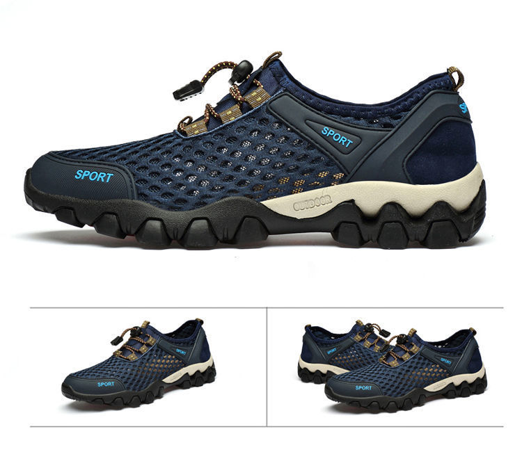 2021 Summer New Men's Shoes Mesh Sneakers Foreign Trade Thick Bottom Outdoor Climbing Bottom Casual Shoes Trend Men's Sandals