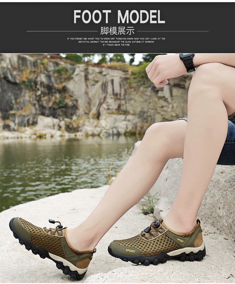 Men's Shoes Summer Outdoor Mesh Shoes Casual Breathable One Pedal Lazy Shoes Hiking Climbing Men's Sports Shoes Generation