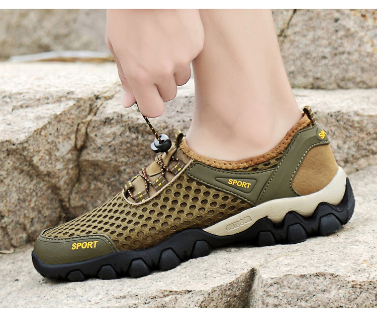 Men's Shoes Summer Outdoor Mesh Shoes Casual Breathable One Pedal Lazy Shoes Hiking Climbing Men's Sports Shoes Generation