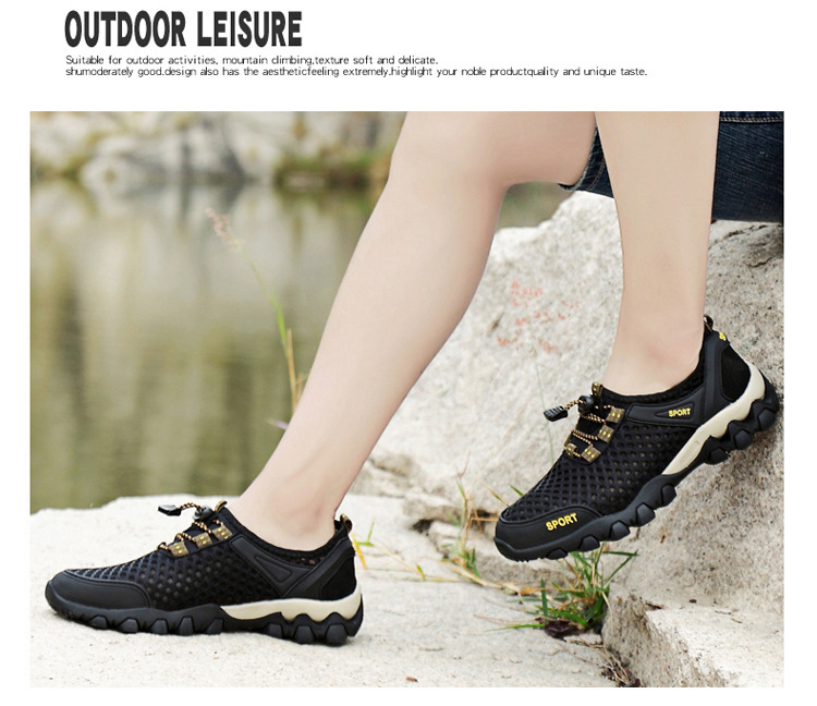 Men's Shoes Summer Outdoor Mesh Shoes Casual Breathable One Pedal Lazy Shoes Hiking Climbing Men's Sports Shoes Generation