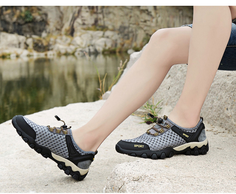 Men's Shoes Summer Outdoor Mesh Shoes Casual Breathable One Pedal Lazy Shoes Hiking Climbing Men's Sports Shoes Generation