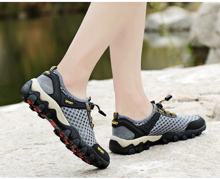Men's Shoes Summer Outdoor Mesh Shoes Casual Breathable One Pedal Lazy Shoes Hiking Climbing Men's Sports Shoes Generation
