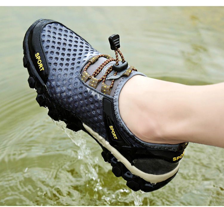 Men's Shoes Summer Outdoor Mesh Shoes Casual Breathable One Pedal Lazy Shoes Hiking Climbing Men's Sports Shoes Generation