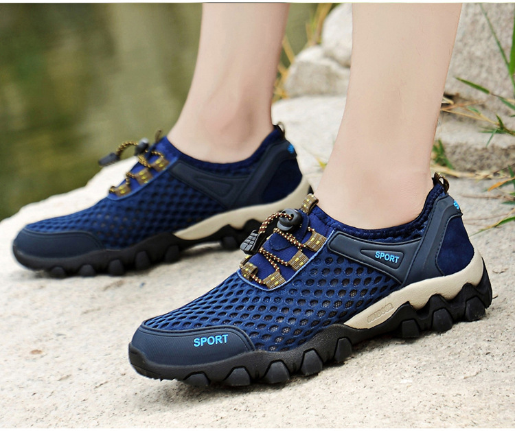 Men's Shoes Summer Outdoor Mesh Shoes Casual Breathable One Pedal Lazy Shoes Hiking Climbing Men's Sports Shoes Generation