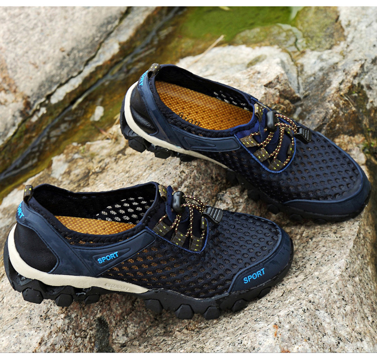 Men's Shoes Summer Outdoor Mesh Shoes Casual Breathable One Pedal Lazy Shoes Hiking Climbing Men's Sports Shoes Generation