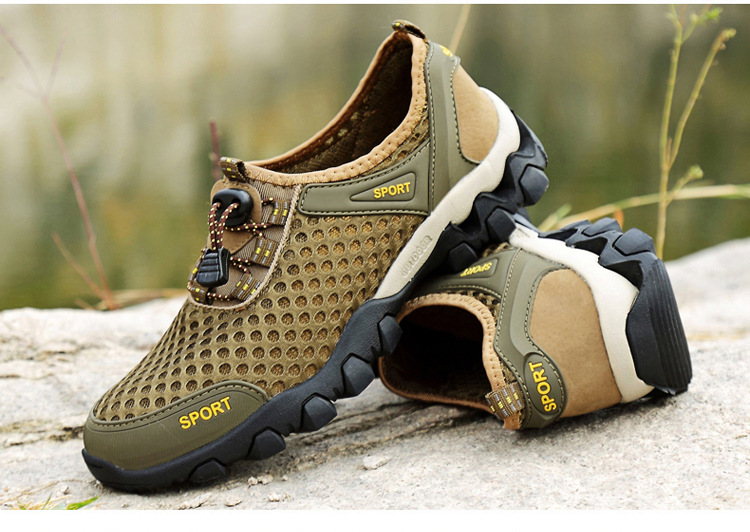 Men's Shoes Summer Outdoor Mesh Shoes Casual Breathable One Pedal Lazy Shoes Hiking Climbing Men's Sports Shoes Generation