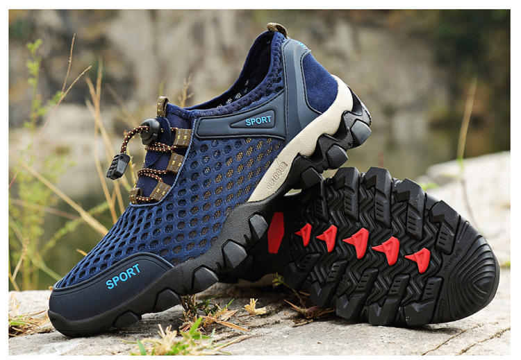Men's Shoes Summer Outdoor Mesh Shoes Casual Breathable One Pedal Lazy Shoes Hiking Climbing Men's Sports Shoes Generation