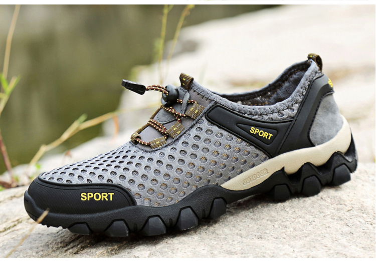 Men's Shoes Summer Outdoor Mesh Shoes Casual Breathable One Pedal Lazy Shoes Hiking Climbing Men's Sports Shoes Generation