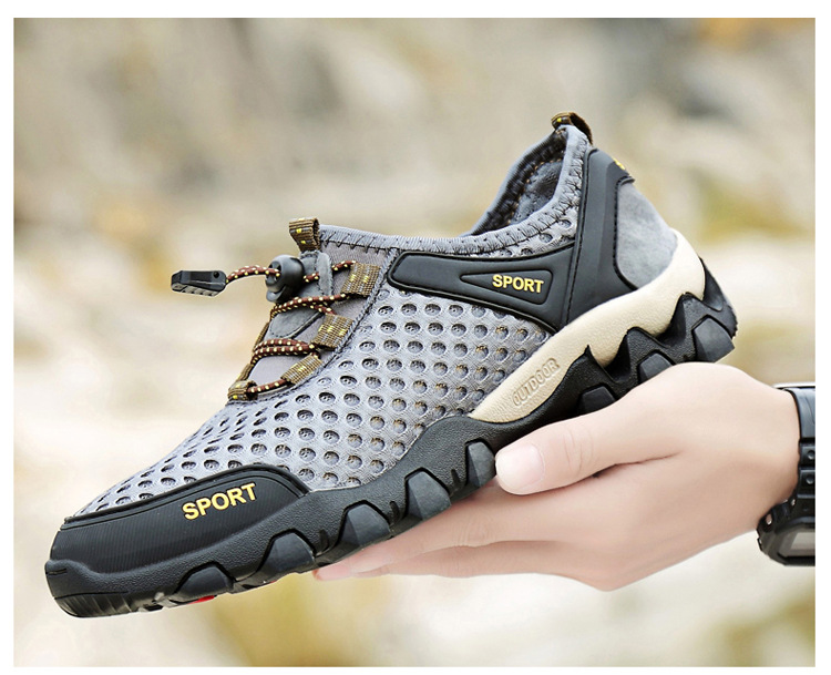 Men's Shoes Summer Outdoor Mesh Shoes Casual Breathable One Pedal Lazy Shoes Hiking Climbing Men's Sports Shoes Generation
