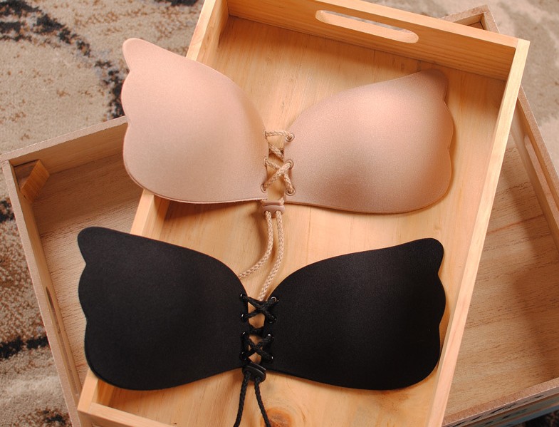 No trace of wings Lara goddess LB stealth gather bridal lingerie rope silicone bra pads