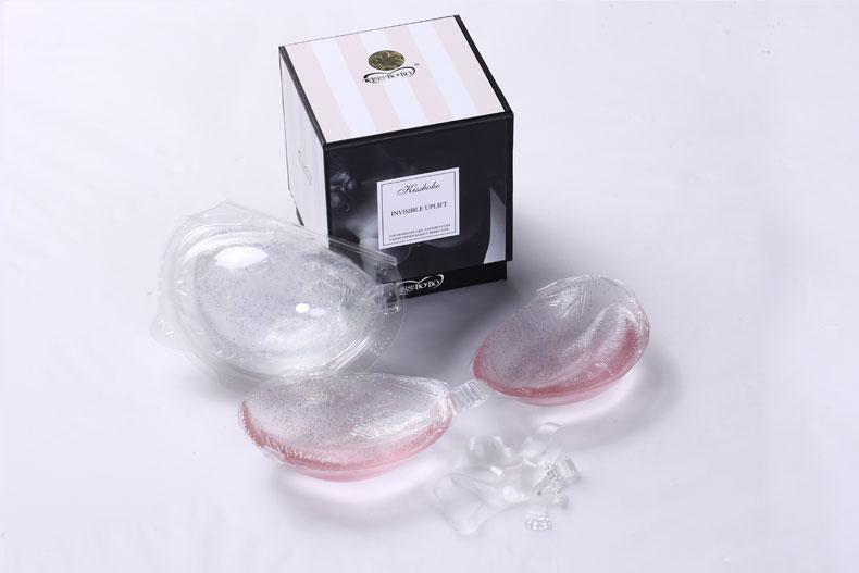 2014kissbobo genuine crystal transparent super thick invisible silicone bra inserts silicone mat
