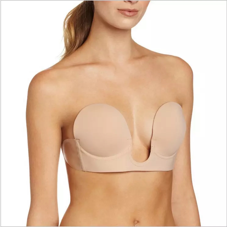 Amazon ins hot style deep U pulls together a piece of lingerie, shoulder straps and sexy silicone bra