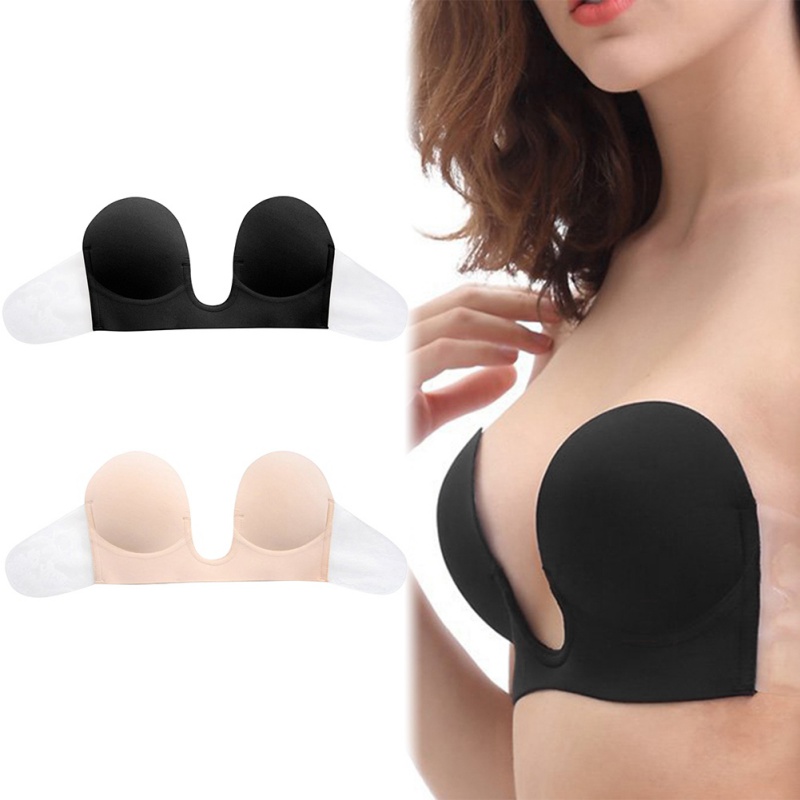 Amazon ins hot style deep U pulls together a piece of lingerie, shoulder straps and sexy silicone bra