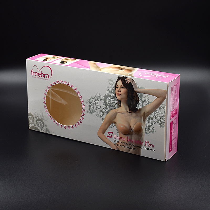 Silicone bra color box invisible bra special color box Silicone breast underwear packaging box spot wholesale.