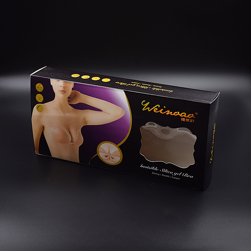 Silicone bra color box invisible bra special color box Silicone breast underwear packaging box spot wholesale.