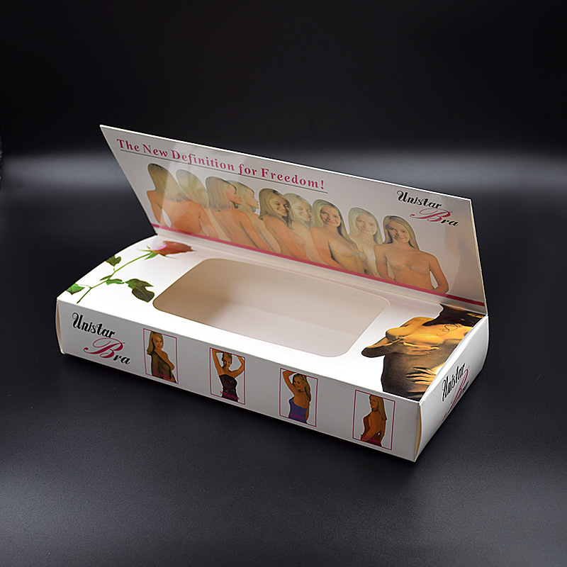 Silicone bra color box invisible bra special color box Silicone breast underwear packaging box spot wholesale.