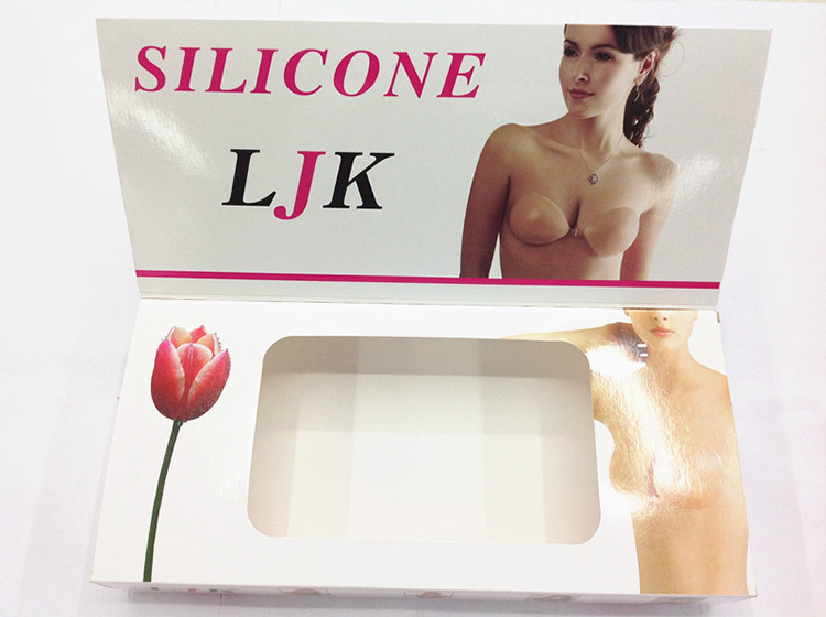 Silicone bra color box invisible bra special color box Silicone breast underwear packaging box spot wholesale.