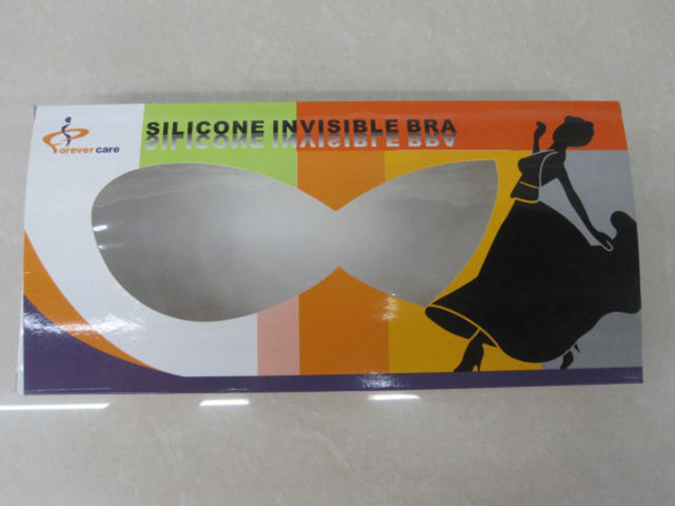 Silicone bra color box invisible bra special color box Silicone breast underwear packaging box spot wholesale.