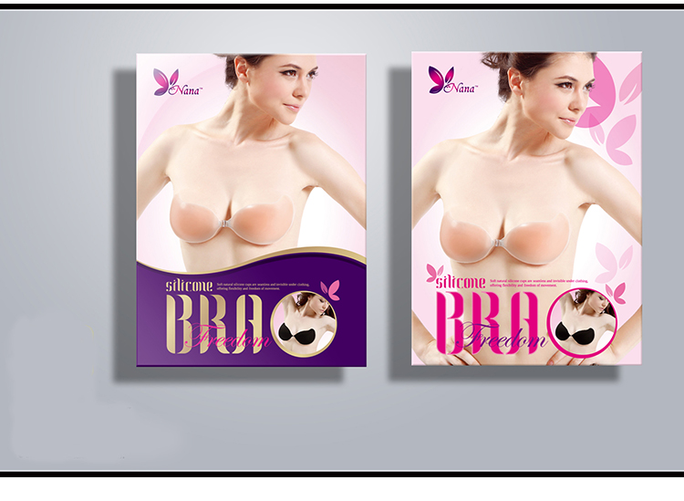 Invisible BRA classic vbra silicone V BRA crystal powder skin color silicone BRA band packaging