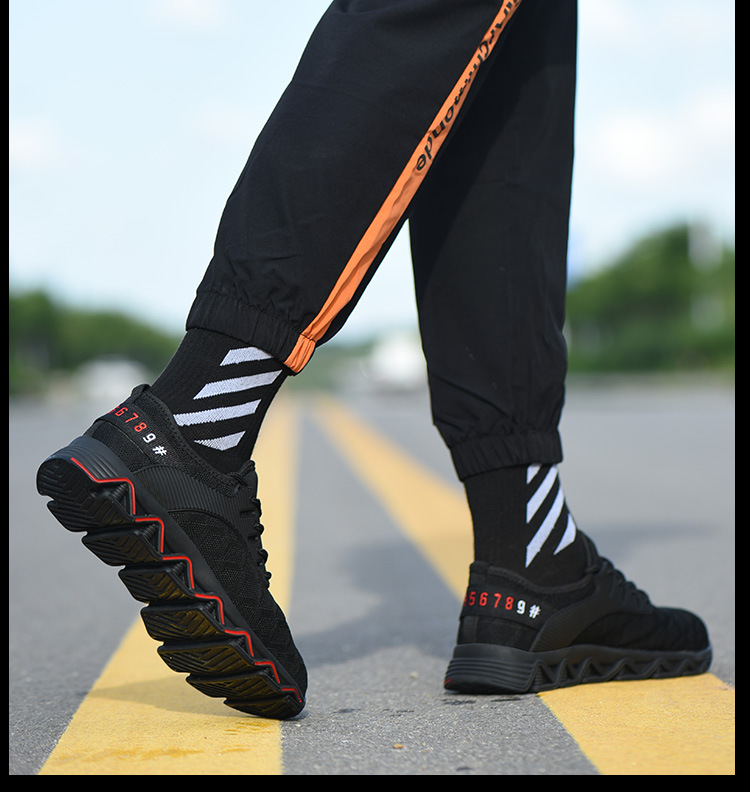New Cross-Border Work Shoes Men's Anti-Smashing and Anti-Penetration Flying Woven Safety Shoe Steel Head Protective Footwear Factory Supply Work Shoes