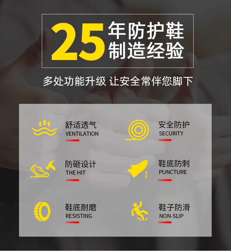 Summer Breathable Safety Safety Shoes Men's Anti-Smashing and Anti-Penetration Air Cushion Mesh Casual Light Work Shoes Protective Footwear