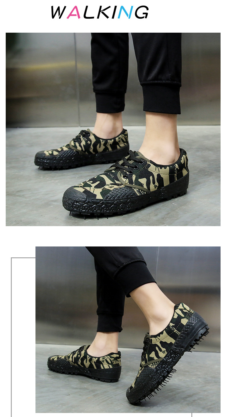 Liberation Shoes Low-Top Autumn Canvas Protective Shoes Yellow Rubber Shoes Student Military Training Shoes Rubber Outsole Camouflage 99 Training Shoes