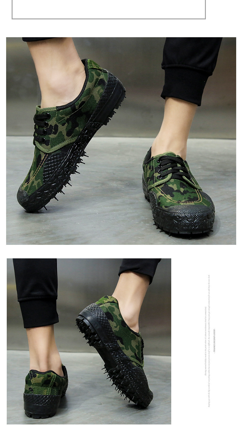 Liberation Shoes Low-Top Autumn Canvas Protective Shoes Yellow Rubber Shoes Student Military Training Shoes Rubber Outsole Camouflage 99 Training Shoes