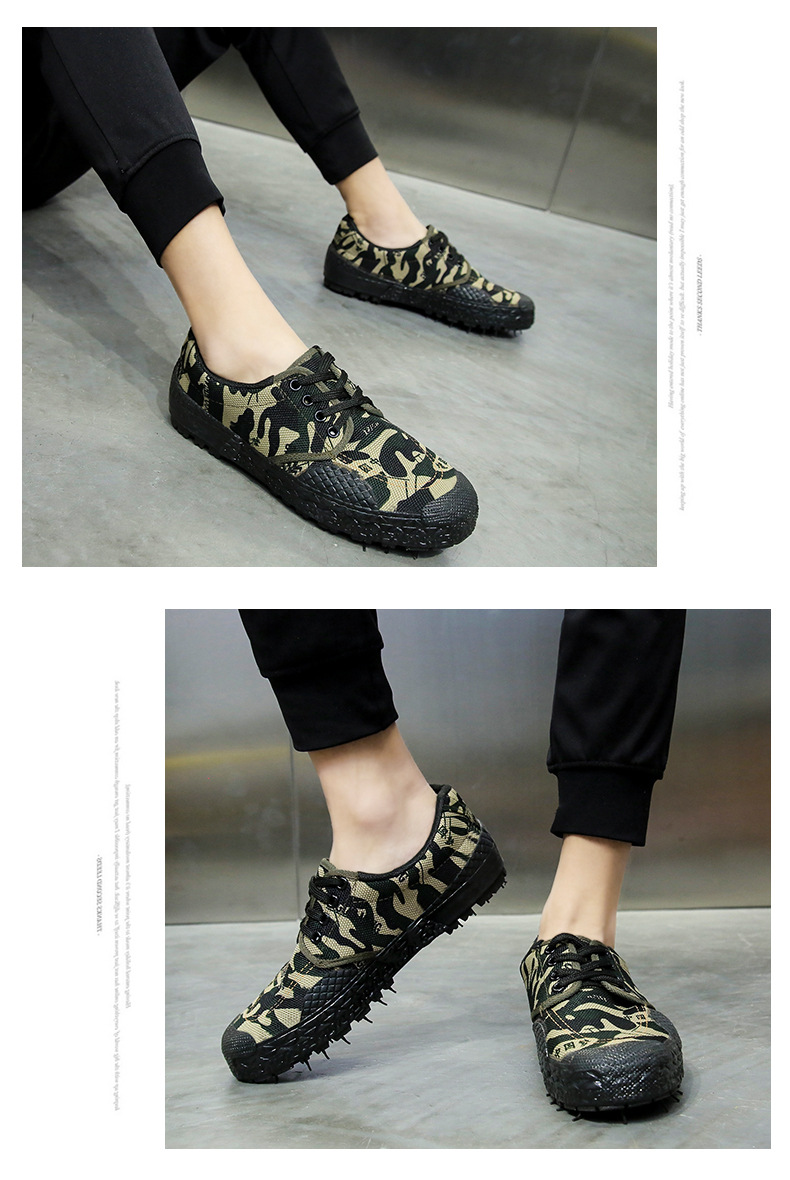 Liberation Shoes Low-Top Autumn Canvas Protective Shoes Yellow Rubber Shoes Student Military Training Shoes Rubber Outsole Camouflage 99 Training Shoes