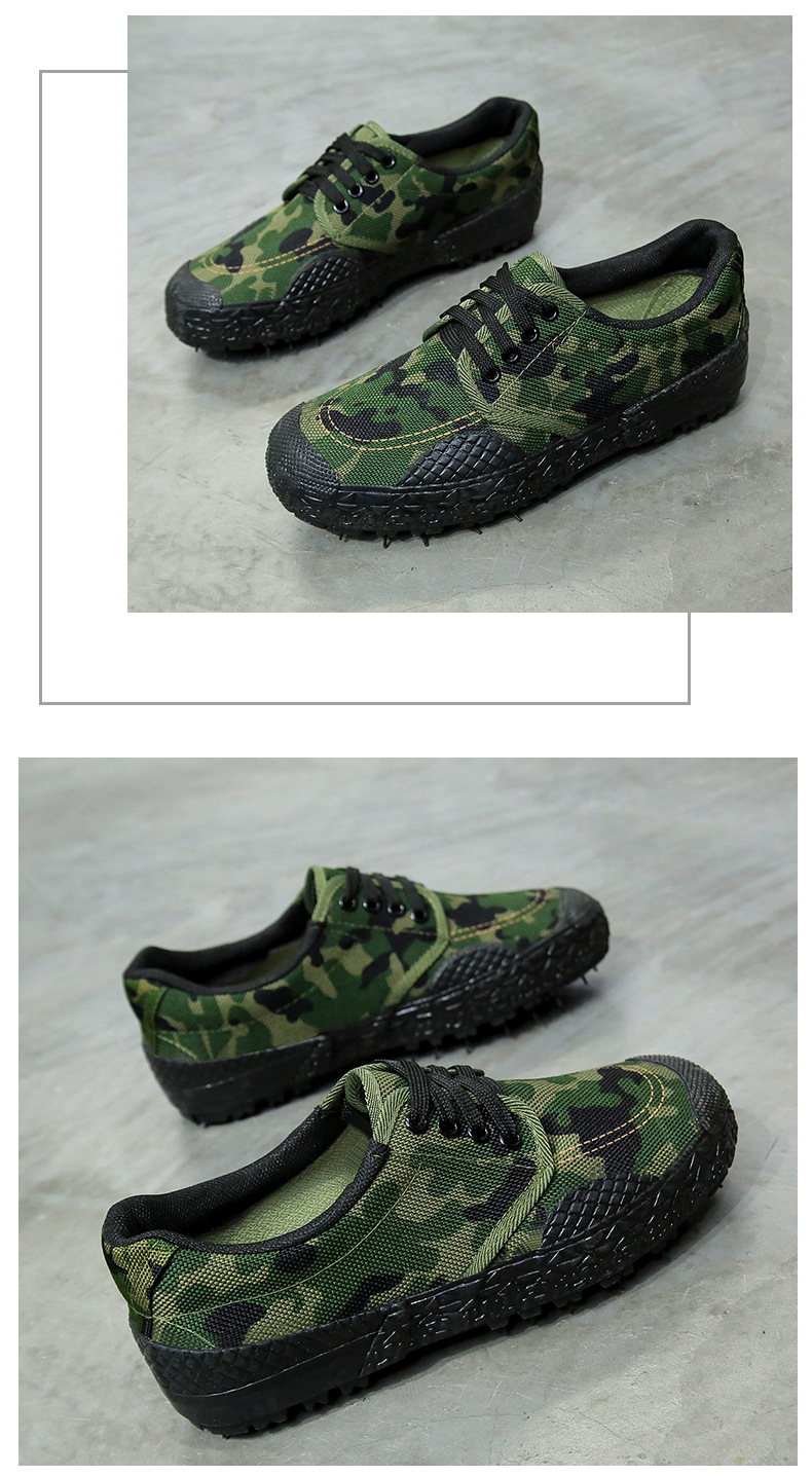 Liberation Shoes Low-Top Autumn Canvas Protective Shoes Yellow Rubber Shoes Student Military Training Shoes Rubber Outsole Camouflage 99 Training Shoes