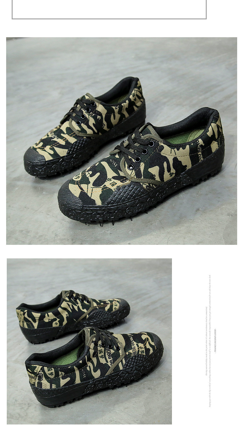 Liberation Shoes Low-Top Autumn Canvas Protective Shoes Yellow Rubber Shoes Student Military Training Shoes Rubber Outsole Camouflage 99 Training Shoes