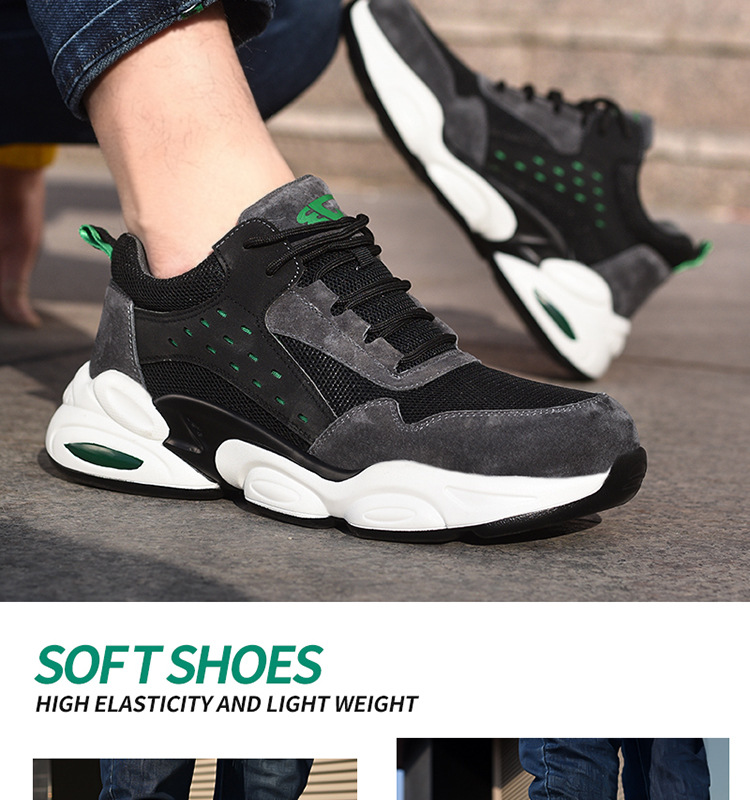 Cross-Border Summer New Lightweight Protective Shoes Pu Soft Bottom Breathable Mesh Anti-Smashing Safety Shoes Puncture-Proof Work Shoes for Men Cross-Border Summer New Lightweight Protective Shoes Pu Soft Bottom Breathable Mesh Anti-Smashing Safety Shoes Puncture-Proof Work Shoes for Men
