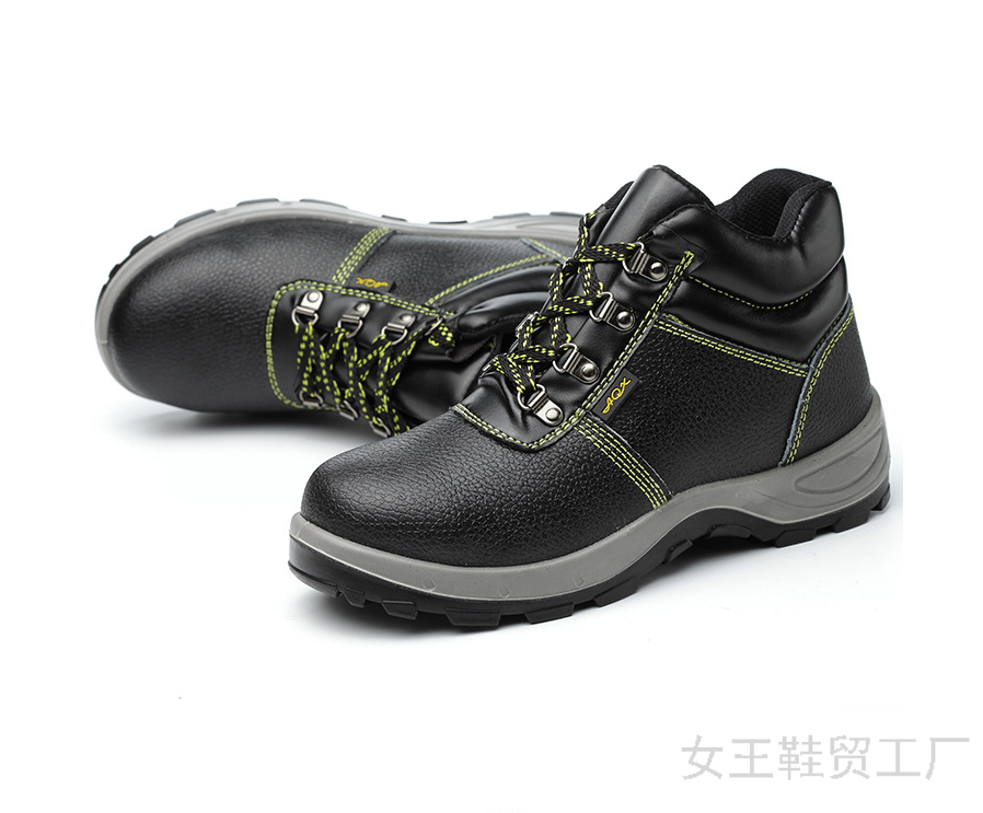 Men's Shoes Anti-Smashing and Anti-Penetration Two-Layer Embossed Leather Protective Shoes Suitable for Construction Site Safety Shoes Work Shoe