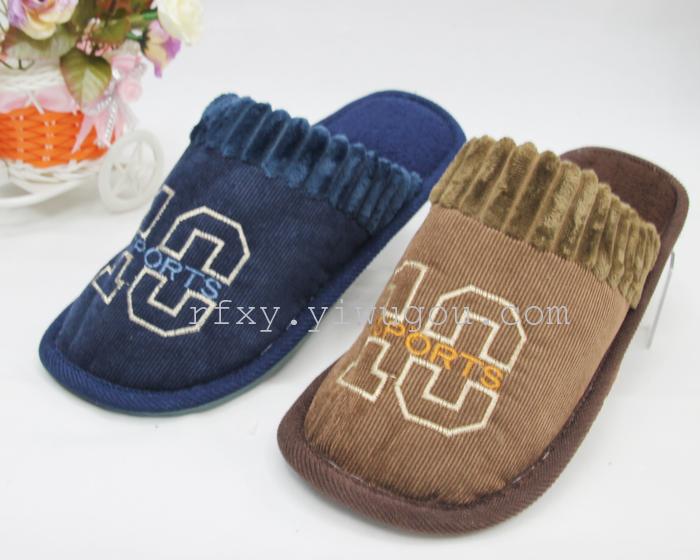 2015 new men's cotton slippers home shoes, the floor of the house to drag and heat resistance spot wholesale