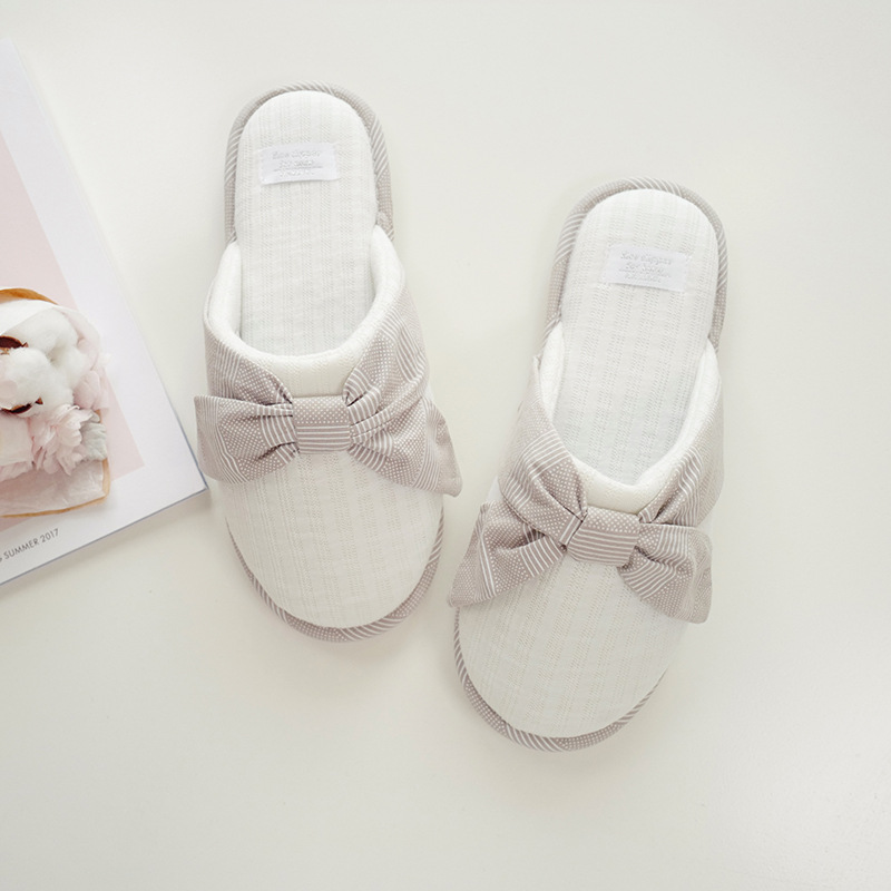 Winter new indoor home soft bottom warm cute bow ladies cotton slippers Winter new indoor home soft bottom warm cute bow ladies cotton slippers