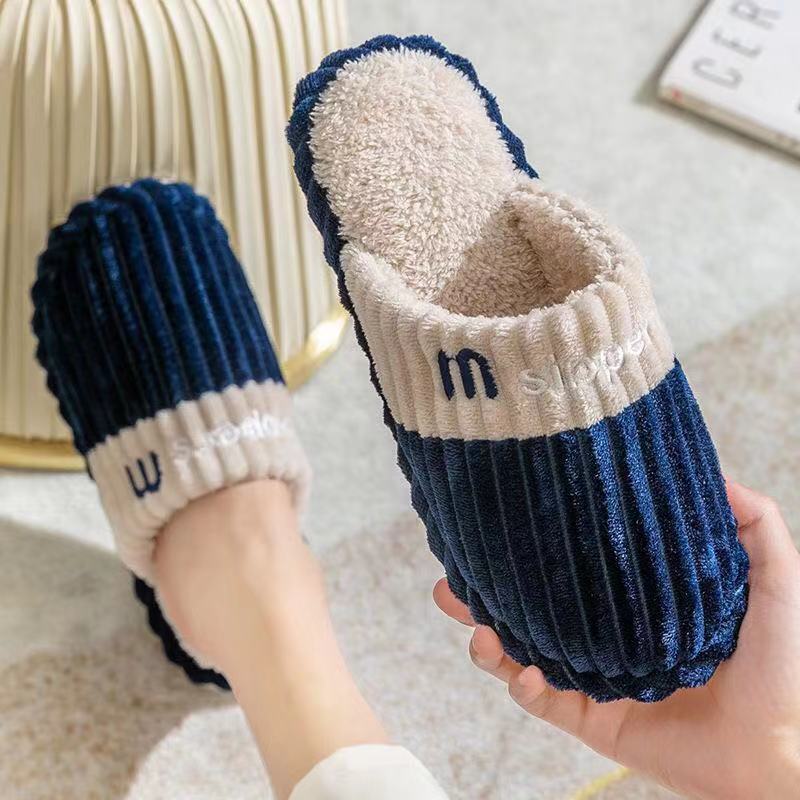 2021 New Autumn and Winter Home Sewing Shoes Korean Style Couple Corduroy Toe Covering Men and Women Cotton Slippers Spot Goods 2021 New Autumn and Winter Home Sewing Shoes Korean Style Couple Corduroy Toe Covering Men and Women Cotton Slippers Spot Goods