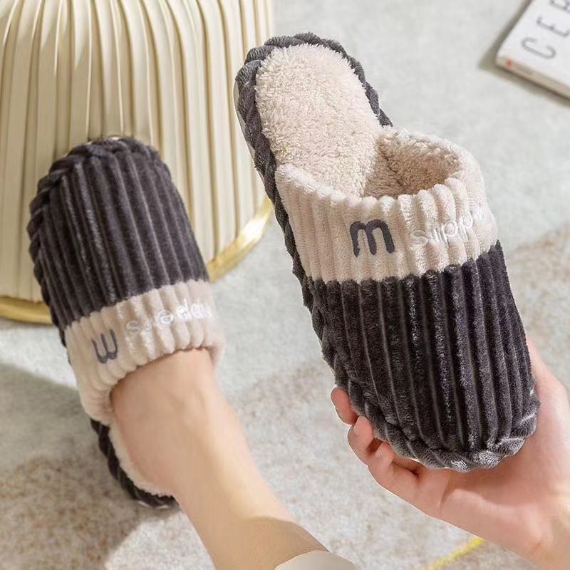 2021 New Autumn and Winter Home Sewing Shoes Korean Style Couple Corduroy Toe Covering Men and Women Cotton Slippers Spot Goods 2021 New Autumn and Winter Home Sewing Shoes Korean Style Couple Corduroy Toe Covering Men and Women Cotton Slippers Spot Goods