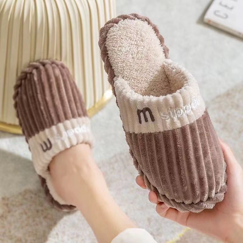 2021 New Autumn and Winter Home Sewing Shoes Korean Style Couple Corduroy Toe Covering Men and Women Cotton Slippers Spot Goods 2021 New Autumn and Winter Home Sewing Shoes Korean Style Couple Corduroy Toe Covering Men and Women Cotton Slippers Spot Goods