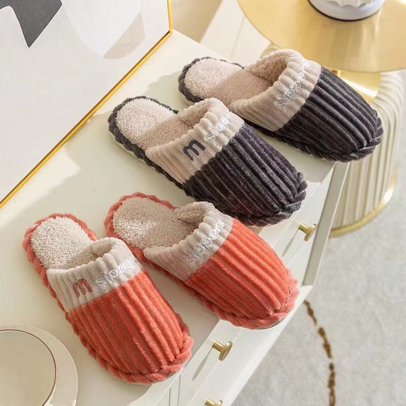 2021 New Autumn and Winter Home Sewing Shoes Korean Style Couple Corduroy Toe Covering Men and Women Cotton Slippers Spot Goods 2021 New Autumn and Winter Home Sewing Shoes Korean Style Couple Corduroy Toe Covering Men and Women Cotton Slippers Spot Goods