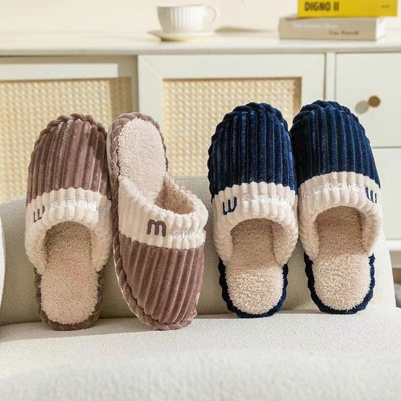 2021 New Autumn and Winter Home Sewing Shoes Korean Style Couple Corduroy Toe Covering Men and Women Cotton Slippers Spot Goods 2021 New Autumn and Winter Home Sewing Shoes Korean Style Couple Corduroy Toe Covering Men and Women Cotton Slippers Spot Goods