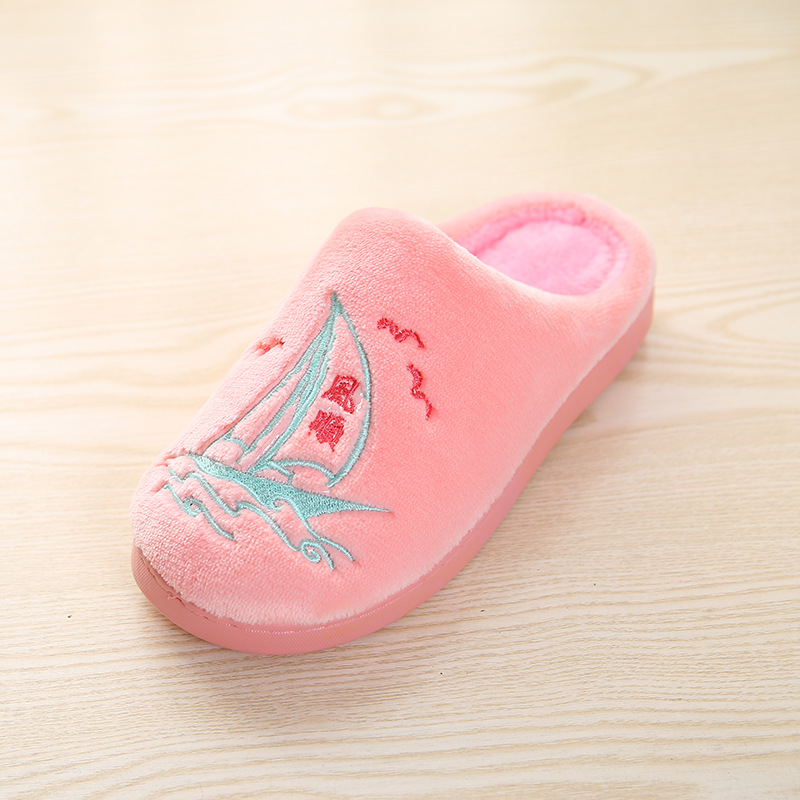Korean version of the new autumn and winter home couple thickening warm men and women cotton slippers